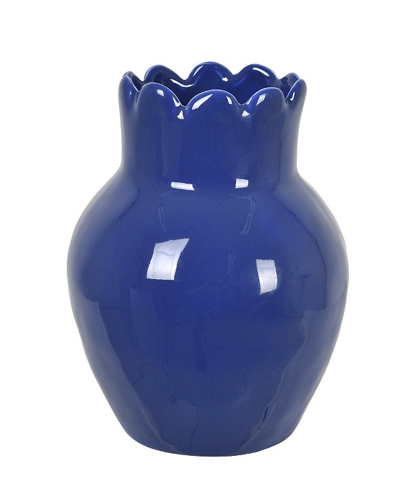 Vaso em Cerâmica Azul - 19cm x 14cm