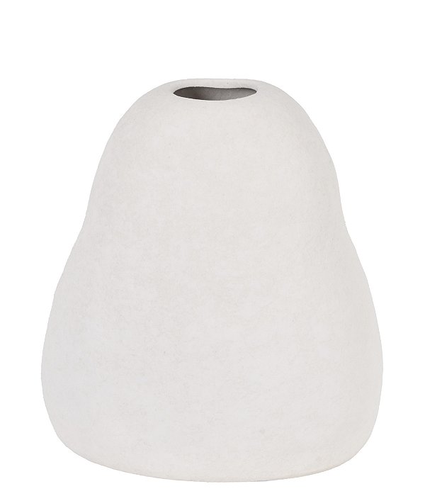 Vaso Orgânico em Cerâmica Branco - 13cm x 11cm x 9cm
