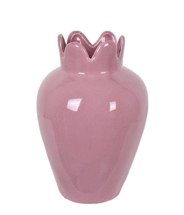 Vaso em Cerâmica Rosa - 16cm x 11cm