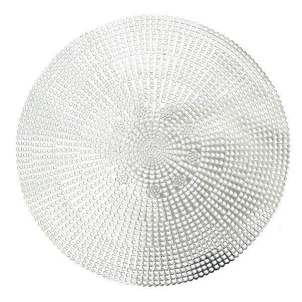 Jogo Americano Redondo Macrame Prata Natal - 41cm