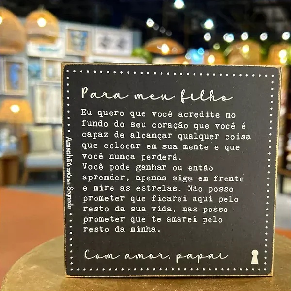 Quadr Box Para Meu Filho Papai - 12cm x 12cm