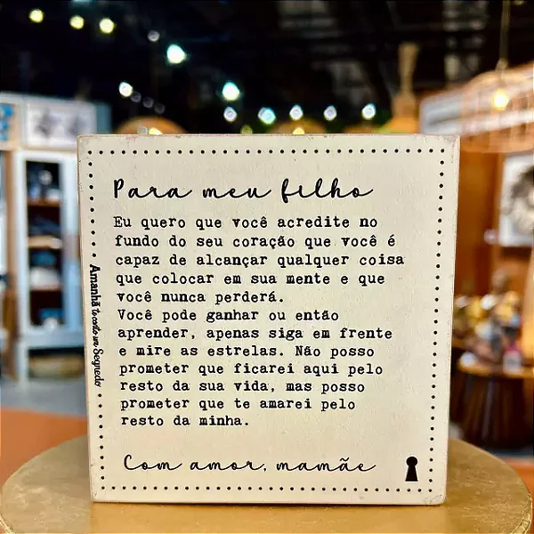 Quadro Box Para Meu Filho Mamãe - 12cm x 12cm