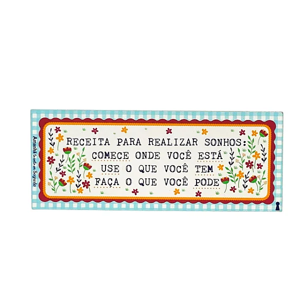 Quadro Box Receita Sonhos - 12cm x 30cm