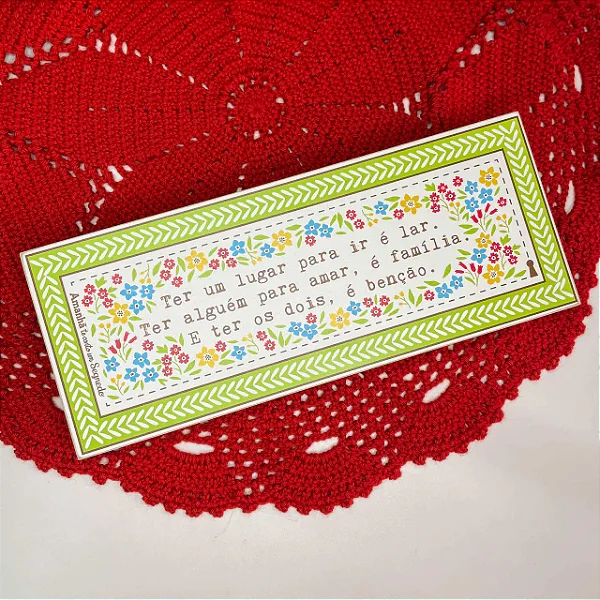 Quadro Box Lar Família Bencão - 12cm x 30cm