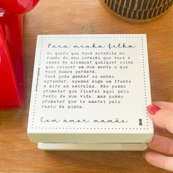 Caixinha Filha Mamãe - 13cm x 13cm