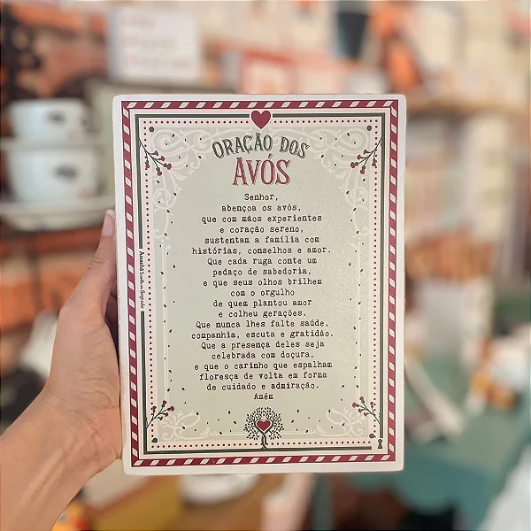 Quadro Box Oração dos Avós - 15cm x 20cm