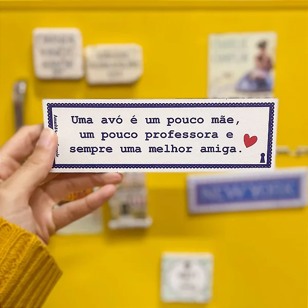 Imã Retangular Avó Melhor Amiga - 5cm x 15,5cm