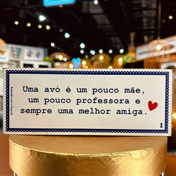 Quadro Box Avó Melhor Amiga - 8cm x 20cm