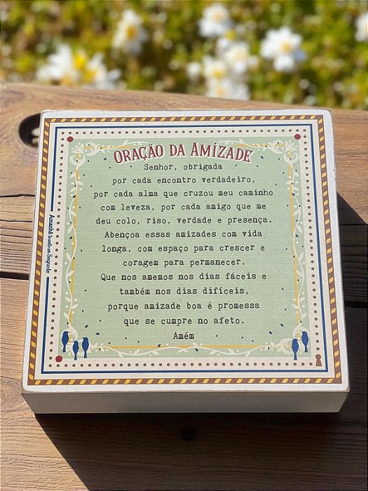 Quadro Box Oração da Amizade - 15cm x 15cm