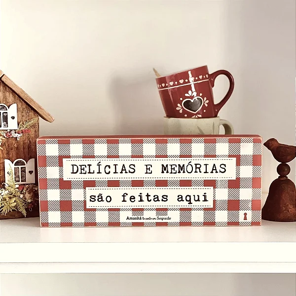 Quadro Box Delicias e Memorias - 12cm x 30cm