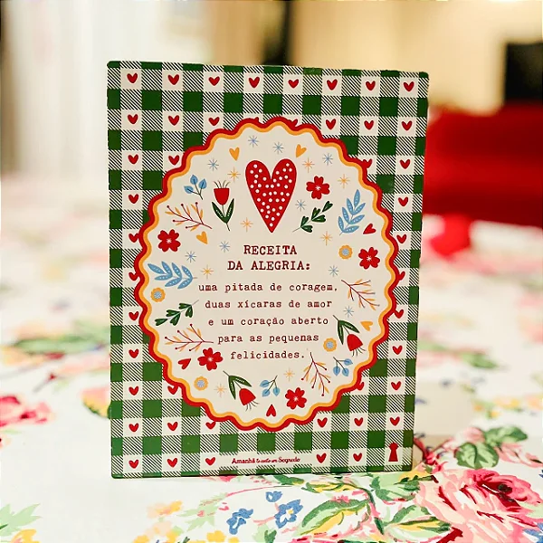 Quadro Box Receita da Alegria - 15cm x 20cm