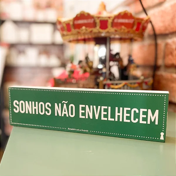 Quadro Box Sonhos Não Envelhecem - 8cm x 30cm
