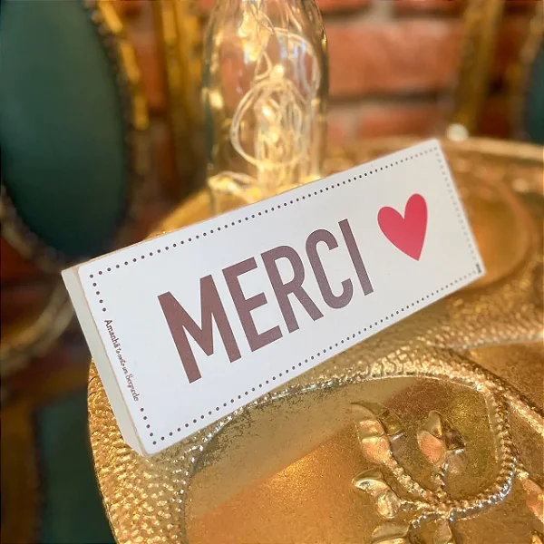 Quadro Box Merci - 8cm x 20cm