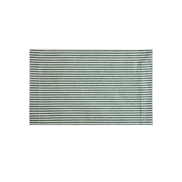 Conjunto com 2 Jogos Americanos Sarja Listrada Verde e Cru Natal