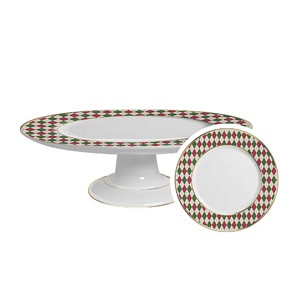 Boleira Soldadinhos Filete Ouro Grande Natal - 34cm