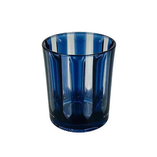 Conjunto com 6 Copos Náuticos em Acrílico Azul 9cm x 10cm - 350ml