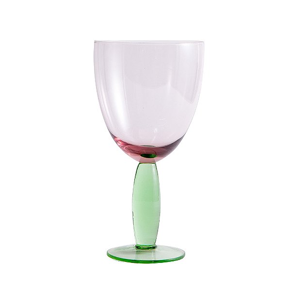 Conjunto com 6 Taças em Vidro Rosa e Verde Linha Refúgio - 400ml