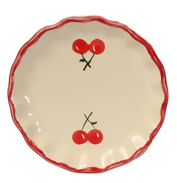 Mini Prato Redondo com Babado Cereja Tutti-Frutti - 11,5cm