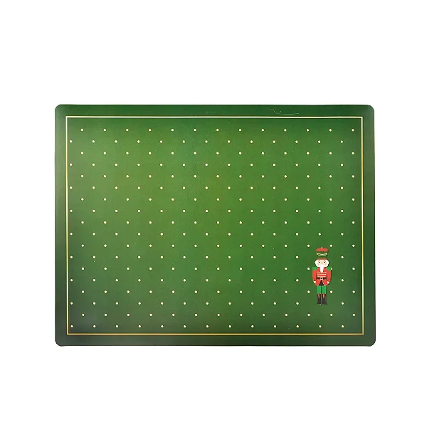 Jogo Americano em Pvc Poa Qubra Nozes Natal Verde - 45cm x 33cm