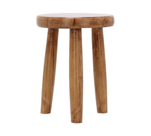 Banco de Madeira Redondo Rústico G - 42cm x 32cm