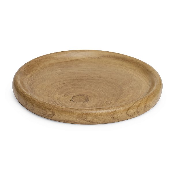 Centro de Mesa Decorativo Redondo em Madeira - 33cm x 4cm