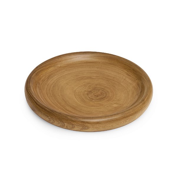 Centro de Mesa Decorativo Redondo em Madeira - 29cm x 4cm