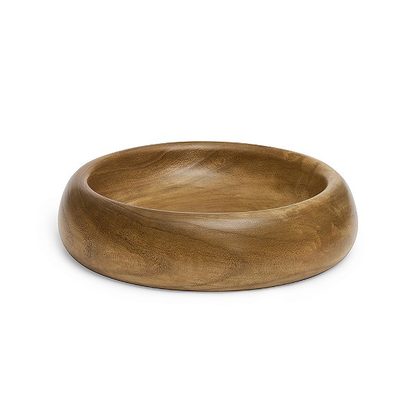 Centro de Mesa Decorativo Redondo em Madeira - 34cm x 8cm