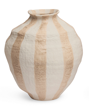Vaso Rústico em Cerâmica Listras M - 29cm x 26cm