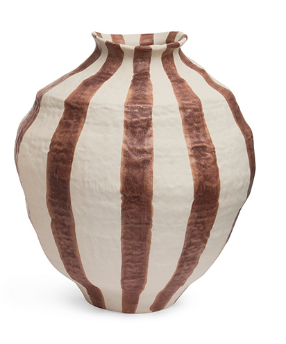 Vaso Rústico em Cerâmica Listras G - 37,5cm x 33cm