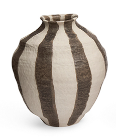 Vaso Rústico em Cerâmica Listras P - 20,5cm x 18cm