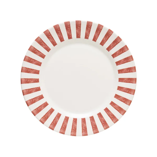 Conjunto com 4 Pratos Raso Aquarelle em Cerâmica Listras Vermelho - 29cm