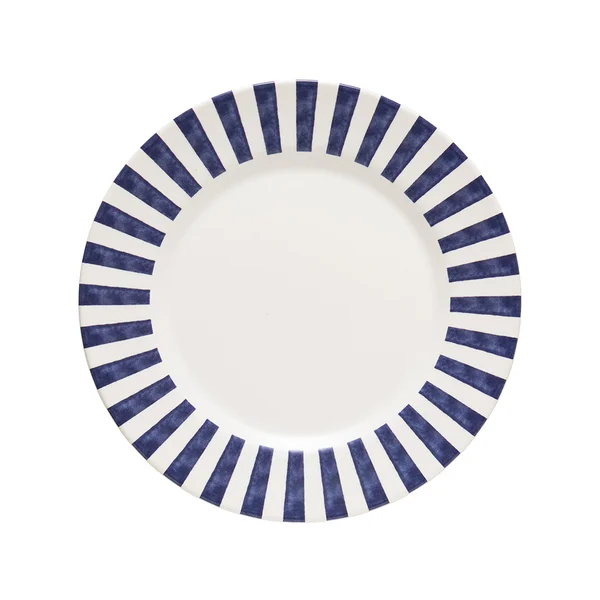 Conjunto com 4 Pratos Raso Aquarelle em Cerâmica Listras Azul - 29cm