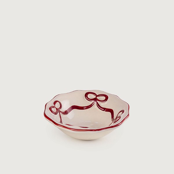 Bowl Laço Charlotte Cereja Natal - 18cm - Cerâmica Luiz Salvador