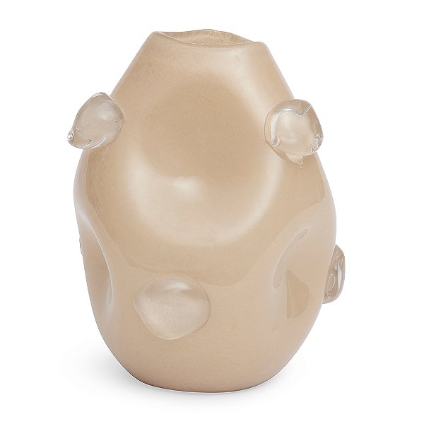 Vaso em Vidro Com Bolhas Nude G - 30,5cm x 25,5cm