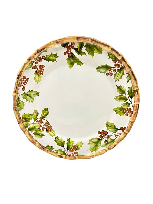 Conjunto com 4 Pratos Sobremesa Christmas Cheers Estampado Natal - 21cm