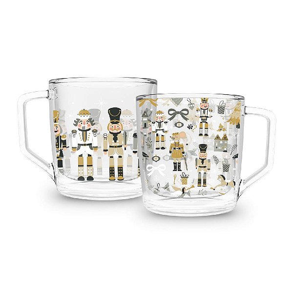 Kit com 2 Xícaras Natalinas 250ml – Noite do Quebra Nozes Natal