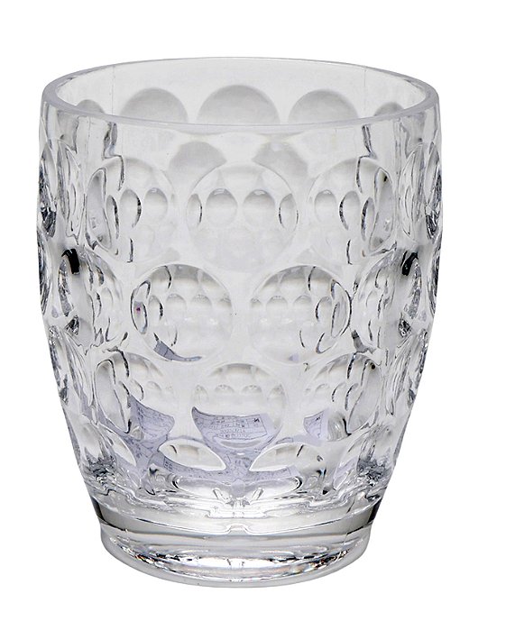 Copo em Acrílico Lapidado Circulos Transparente - 430ml