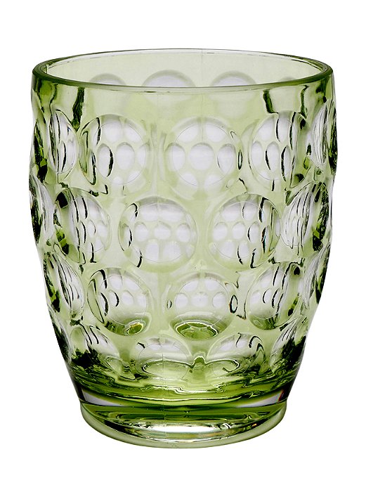 Copo em Acrílico Lapidado Circulos Verde - 430ml