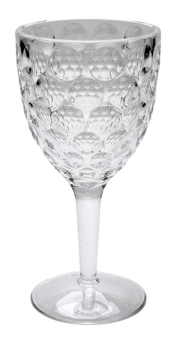 Taça Longa em Acrílico Lapidado Circulos Verde - 440ml