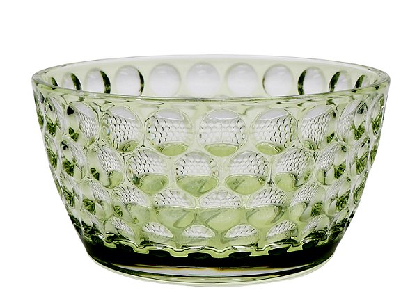 Bowl em Acrílico Lapidado Círculos Verde - 14cm x 7cm