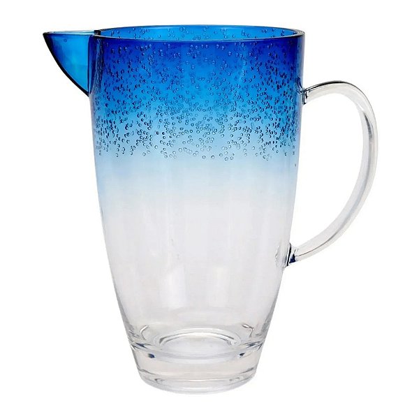 Jarra em Acrílico Bolhas Topo Degradê Azul - 2,5L