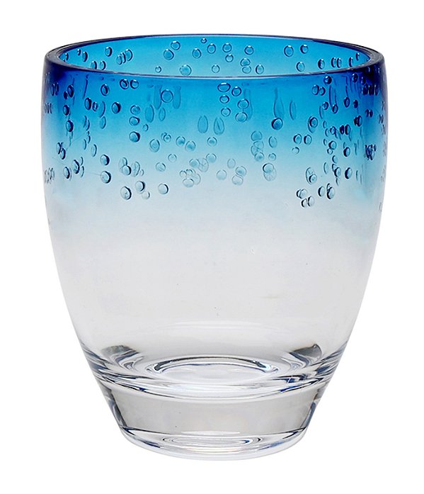 Copo em Acrílico Bolhas Topo Degradê Azul - 414ml
