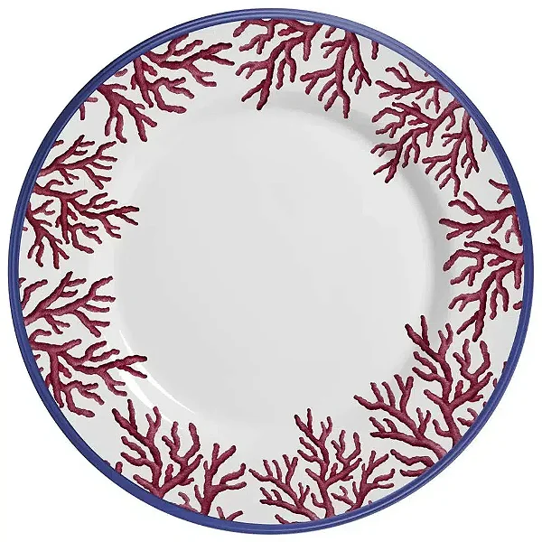 Conjunto com 6 Pratos Rasos Coral Gables Coral - 29cm
