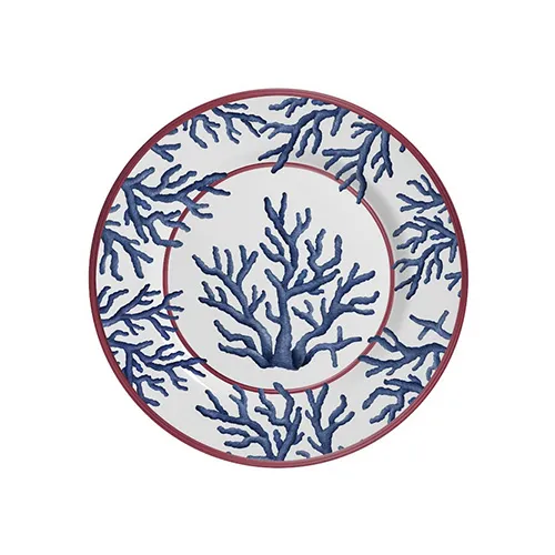 Conjunto com 6 Pratos Sobremesa Coral Gables Azul - 21cm