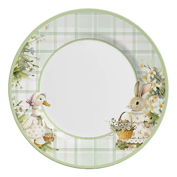 Conjunto com 6 Pratos Rasos Betânia Páscoa - 29cm