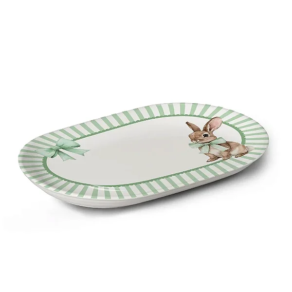 Travessa Laços de Páscoa Verde - 34cm