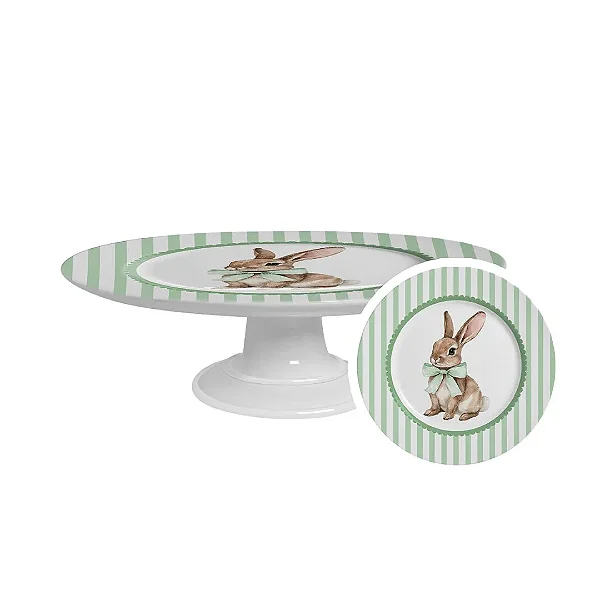 Boleira Pequena Laços de Páscoa Verde - 21cm