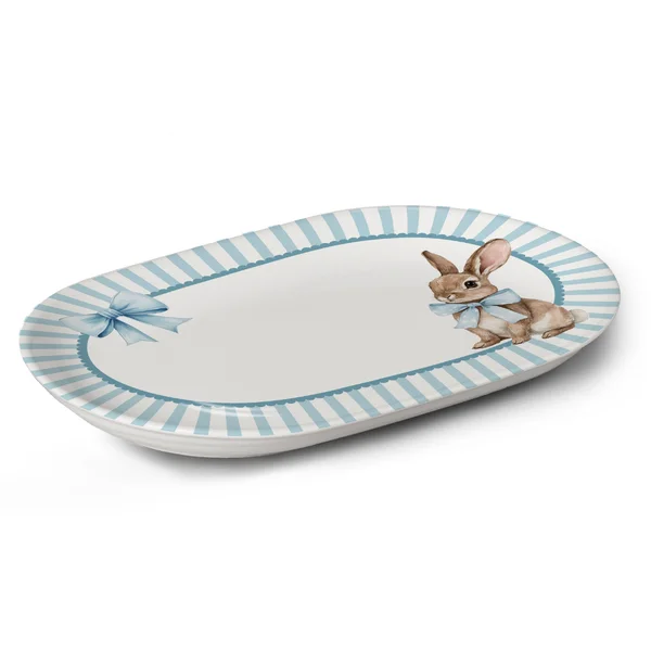 Travessa Laços de Páscoa Azul - 34cm