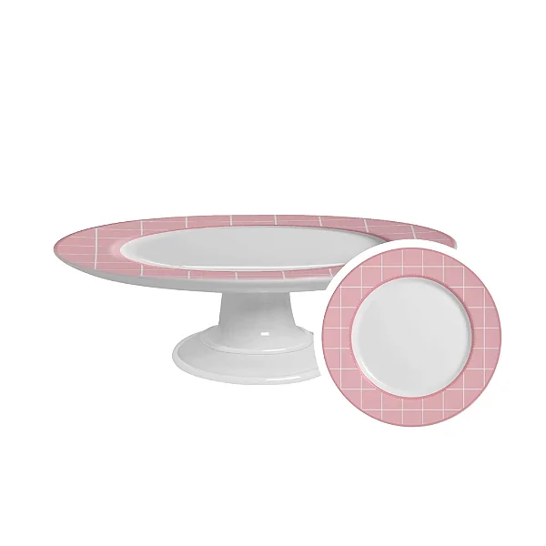 Boleira Média Laços de Páscoa Rosa - 29cm