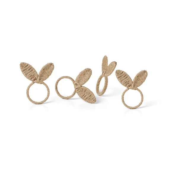 Anel de Guardanapo Complement Coelho Juta Páscoa - 4 Unidades